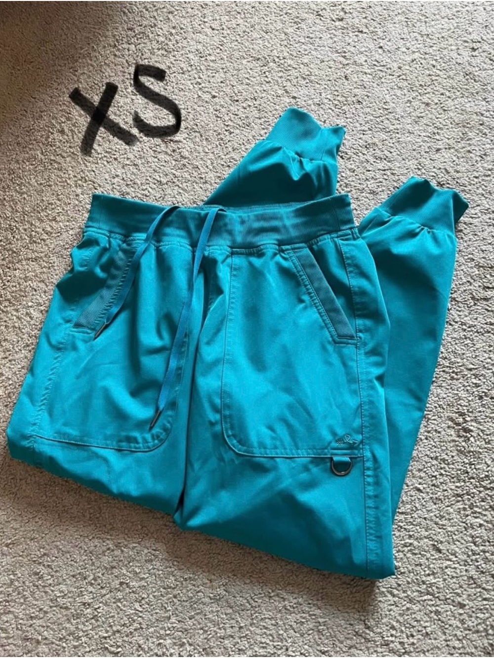 IRG teal elastic-waist jogger scrub pants